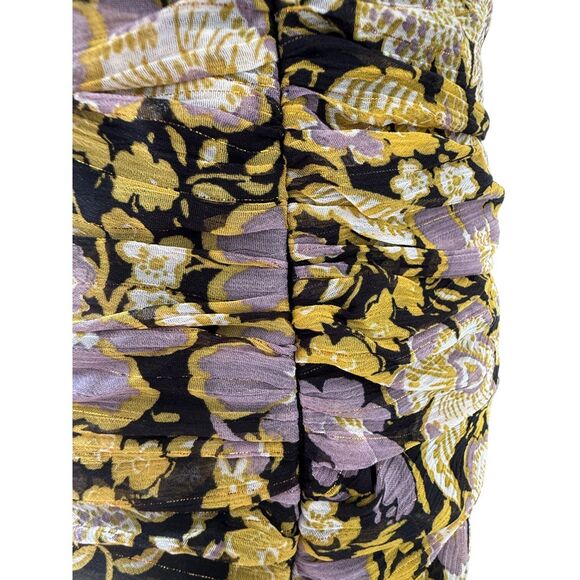 Zara Women's Sexy Floral One Shoulder‎ Whimsigoth Boho Gathered Mini Dress M - Picture 5 of 16